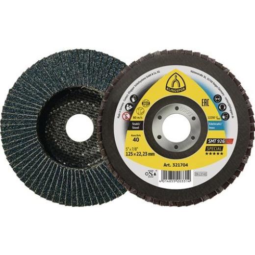 Fächerscheibe SMT 926 Special D.125mm K.40 6Grad gewölbt INOX,STA ZK KLINGSPOR | 10 Stück