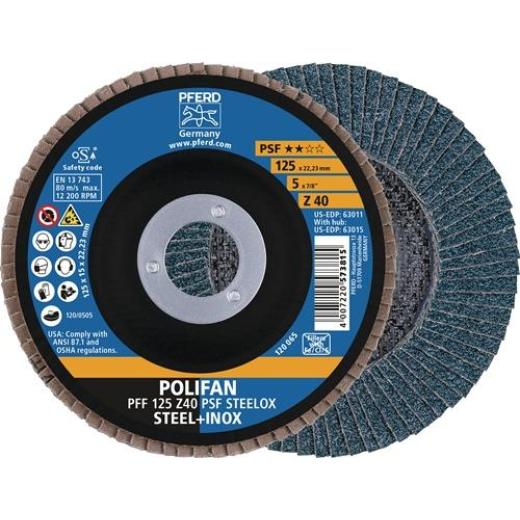 Fächerschleifscheibe D.125mm K.60 fl.VA (INOX) ZK Z PFERD | 10 Stück