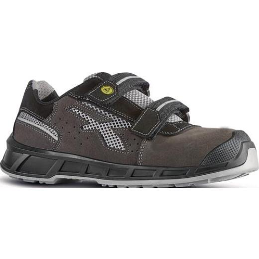 Sicherheitssandale Prince Gr.45 grau-grau Leder m.Mesh-Einsätzen S1P SRC