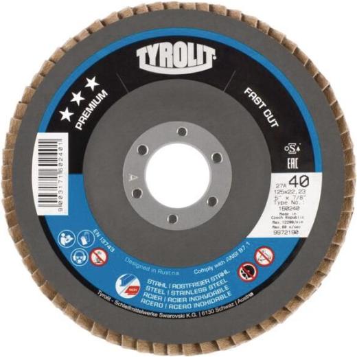 Fächerscheibe PREMIUM FASTCUT D.125mm K.40 gekr.Stahl,VA ZA-ZK | 10 Stück