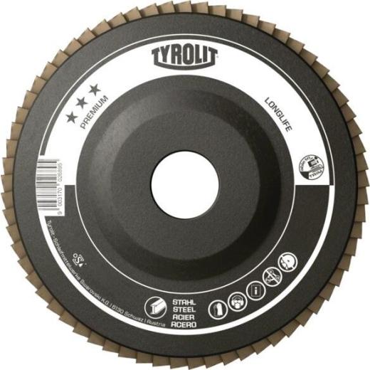 Fächerscheibe PREMIUM LONGLIFE D.125mm K.40 ger.STA ZA-ZK TYROLIT | 10 Stück