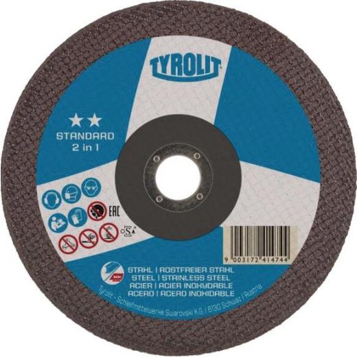 Trennscheibe STANDARD D125x1mm ger.2in1 Bohr.22,23mm TYROLIT | 25 Stück