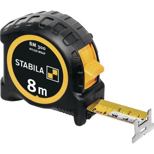 Taschenrollbandmaß BM 300 L.8m B.27mm mm/mm EG II PC-ABS/TPE EASY-CLIP STABILA