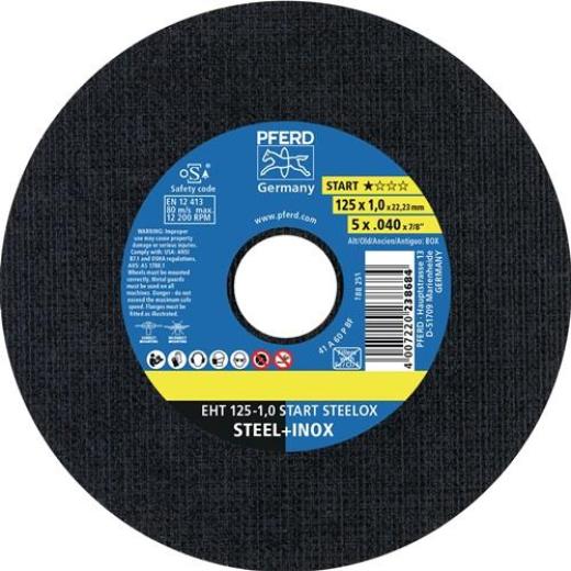 Trennscheibe STEELOX BOX D125x1mm ger.INOX Bohr.22,23mm Box á 50 St.PFERD | 50 Stück