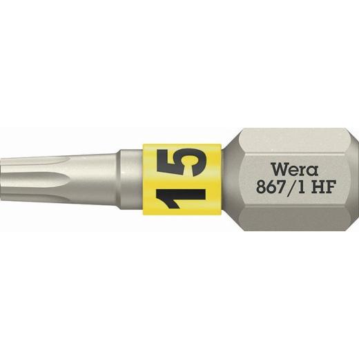 Bit 867 TORX® HF 1/4 Zoll TX 15 L.25mm m.Farbleitsystem WERA | 10 Stück