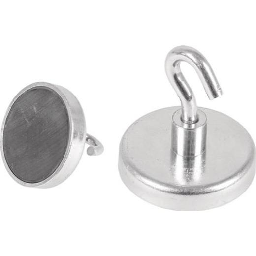 Kraftmagnet D.47mm verzinkt,m.Hak.5St./Karton EICHNER