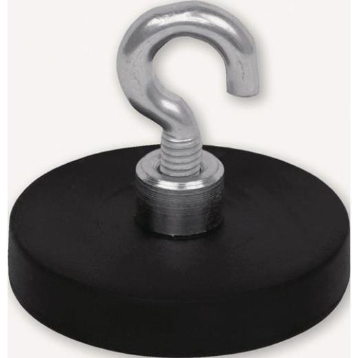 Neodymmagnet D.31mm gummierter Magnet,m.Hak.D.6,4mm 5St./Karton EICHNER