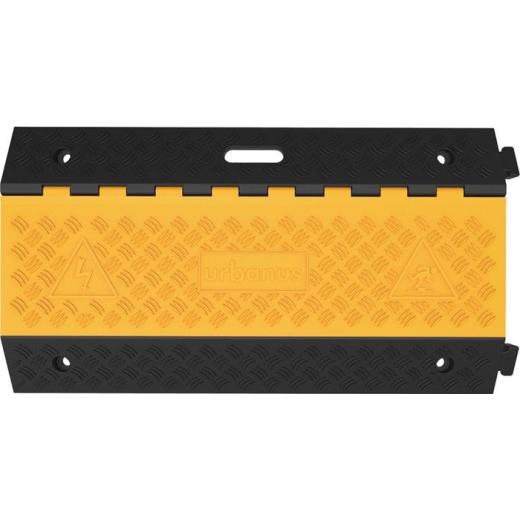 Schlauch- u.Kabelbrücke L900xB500xH70mm Gum.schwarz/gelb 3 Kanäle