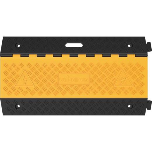 Schlauch- u.Kabelbrücke L900xB500xH50mm Gum.schwarz/gelb 5 Kanäle