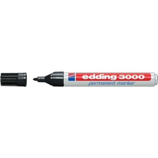 Permanentmarker 3300 schwarz Strich-B.1-5mm Keilspitze EDDING | 10 Stück