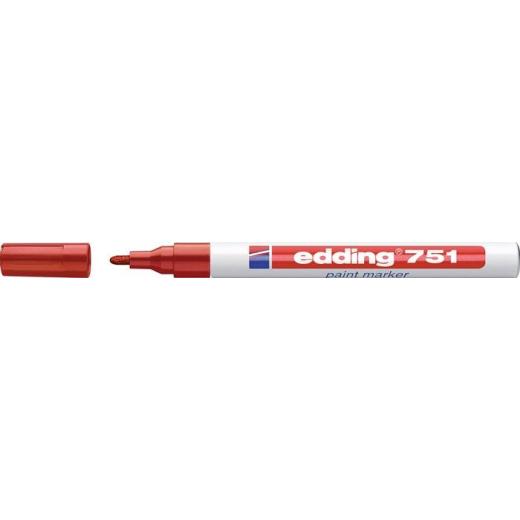 Lackmarker 751 rot Strich-B.1-2mm Rundspitze EDDING | 10 Stück