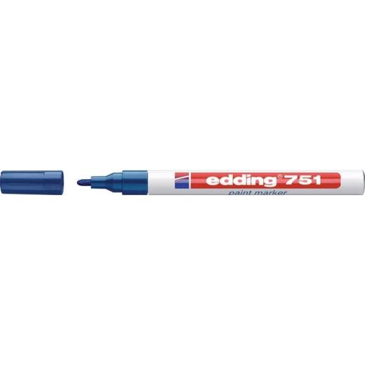 Lackmarker 751 blau Strich-B.1-2mm Rundspitze EDDING | 10 Stück