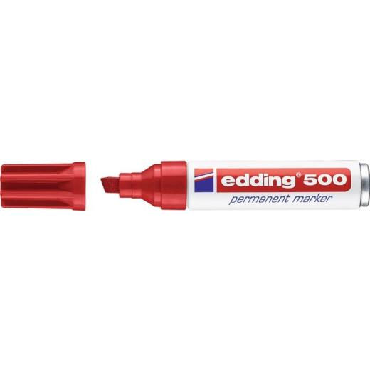 Permanentmarker 500 rot Strich-B.2-7mm Keilspitze EDDING | 10 Stück