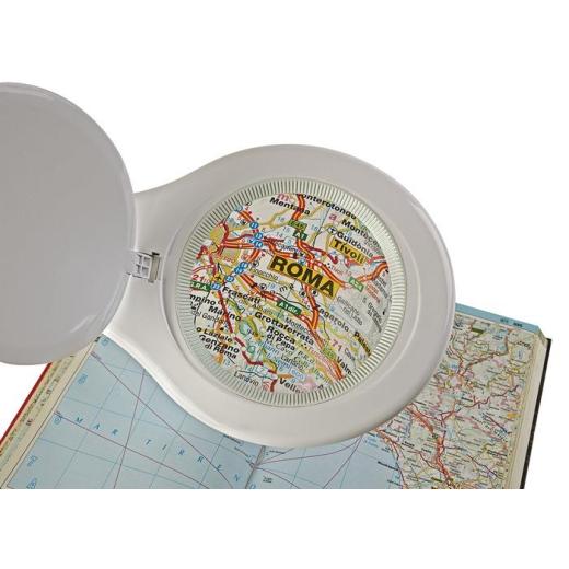 LED-Lupenleuchte Glaslinse 127mm (5 Zoll) Tischklemme weiß