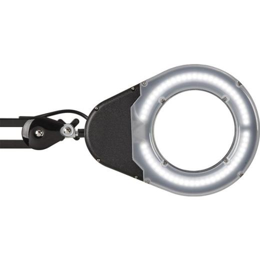 LED-Lupenleuchte Glaslinse 127mm (5 Zoll) Standfuß weiß m.Abdeckung,runder Kopf