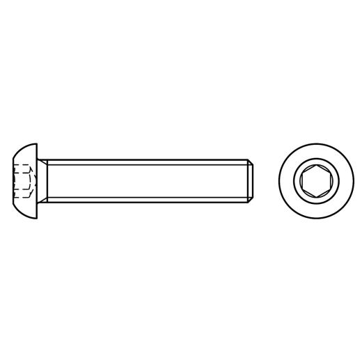 Flachkopfschrauben mit Innensechskant | ISO 7380-1 | M 10 x 60  | 100 Stück