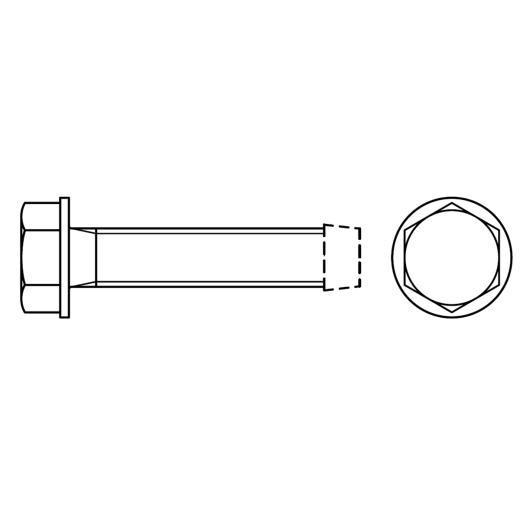 Gewindefurchende Schrauben mit Sechskant-Flanschkopf | ~DIN 7500 | DM 6 x 16 | 1000 Stück