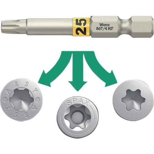 Bit 867 TORX® HF 1/4 Zoll TX 10 | Länge 50 mm | m.Farbleitsystem WERA