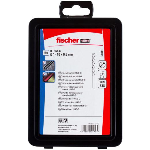 fischer Metallbohrer-Set HSS-G 1 - 10 mm 19 Teile