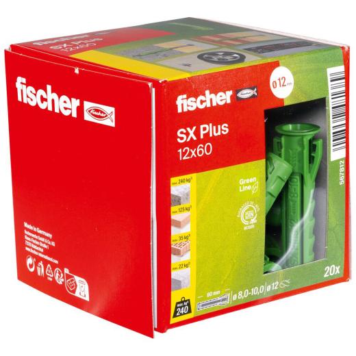 fischer Spreizdübel SX Plus Green 12 x 60 - 20 Stück