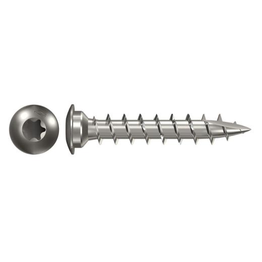 fischer Pfostenschrauben 7 x 50/40, TX30, Zentrierkopf,  Edelstahl A2 - 50 Stück
