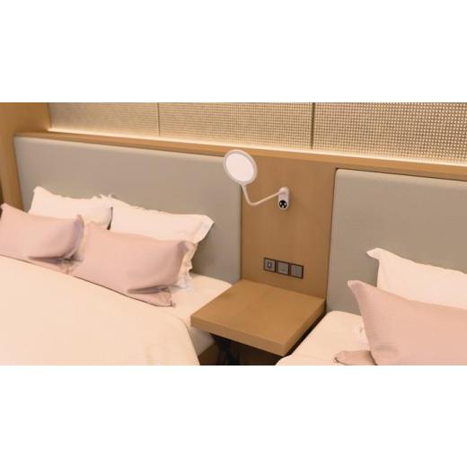 Schreibtischleuchte Horizon ABS,Silik.weiß H.390mm Standfuß+Wandmontage