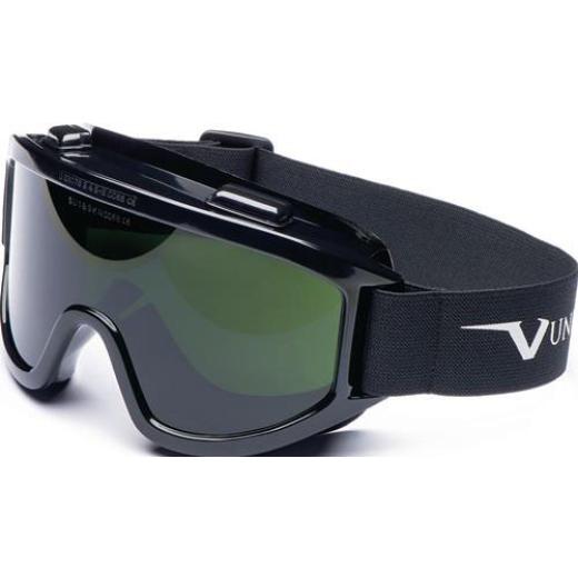 Vollsichtschutzbrille 601 EN166,EN169,EN175 Rahmen grau/Scheibe grün IR5 PC