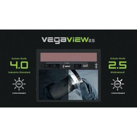 Schweißerschutzhelm Vegaview2.5 Batterielebensdauer ca.3000 h 90x110mm DIN 8-12