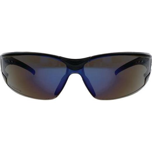 Schutzbrille EN 166 EN 172 Bügel schwarz/blau,Scheibe verspiegelt