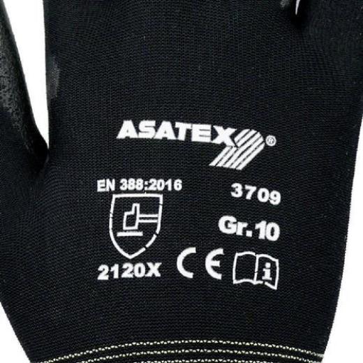 Handschuhe Gr.9 schwarz PA m.Soft-Polyurethan ASATEX | 12 Stück