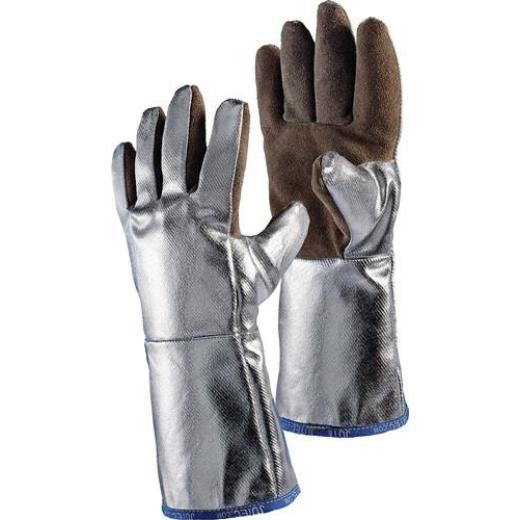 Hitzesch.handsch.5-Finger Universal braun/silber Spaltled.alumin.Preox-Aramid