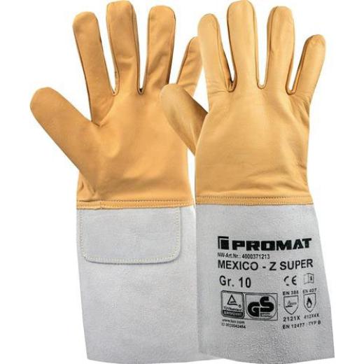 Schweißerhandschuhe Mexico Z Super Gr.10 gelb/grau EN 388/407/12477 10PA | 10 Stück
