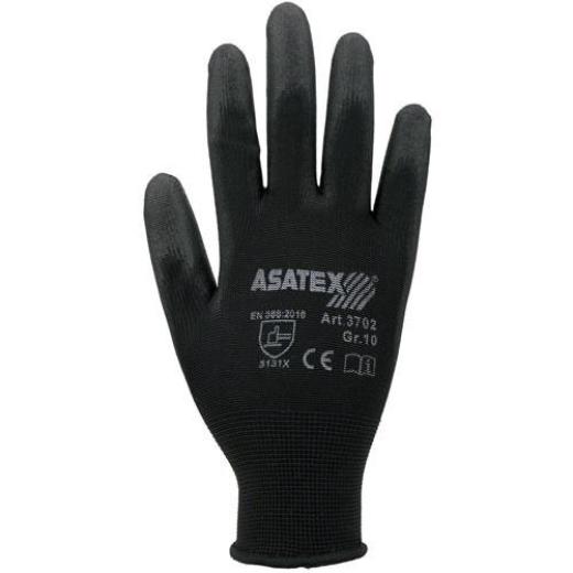 Handschuhe Gr.9 schwarz EN 388 PSA II Nyl.m.PU ASATEX | 12 Stück