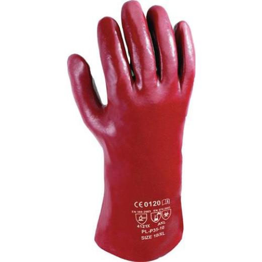 Chemiehandschuh Pirat Gr.10 rotbraun EN 388,EN 374 PSA III ASATEX | 12 Stück