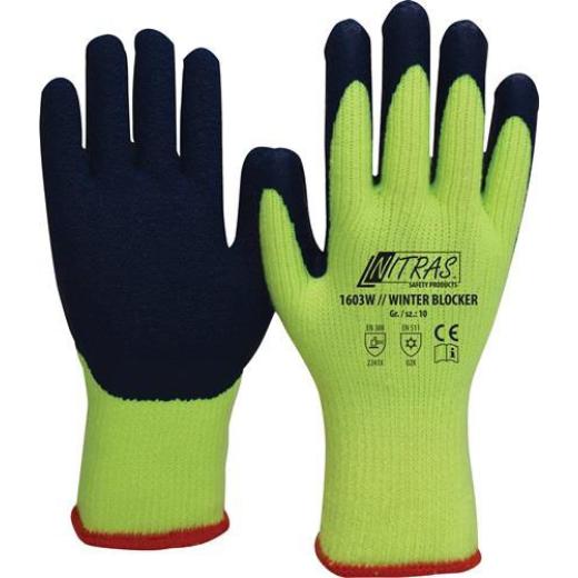 Kälteschutzhandschuhe Winter Blocker Gr.10 neongelb/blau EN 388,EN 511 PSA II | 12 Stück