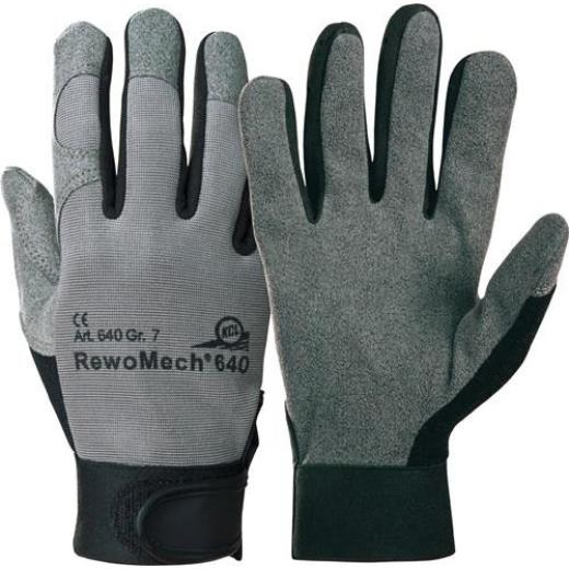 Kunstlederhandschuhe RewoMech 640 Gr.9 schwarz/grau Kunstleder/Elastan | 10 Stück