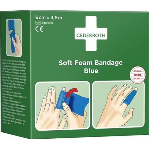 Soft Foam Bandage selbsthaftend elastisch,blau Rl.6cmx4,5m CEDERROTH