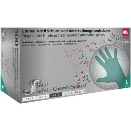 Einweghandschuh SolidSafety ChemN Special Gr.XL grün Nitril PSA III