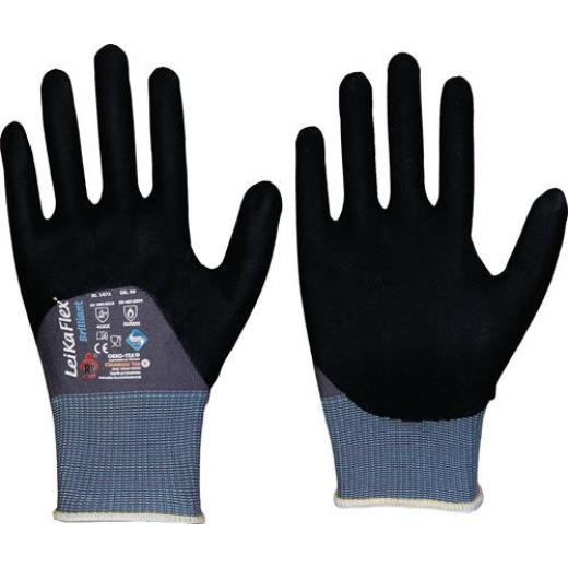 Handschuhe LeikaFlex® Brilliant Gr.8 grau/schwarz PSA II 12 PA LEIPOLD | 12 Stück