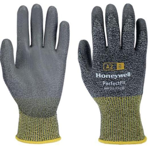 Schnitthandschuh New Perfect Fit 13G PU A2/B Gr.9 grau/gelb EN 388 PSA II | 10 Stück