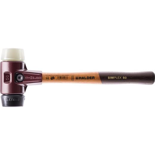 Schonhammer SIMPLEX L.300mm Kopf-D.30mm mittelh./hart HO Gum.schwarz/Nylon weiß
