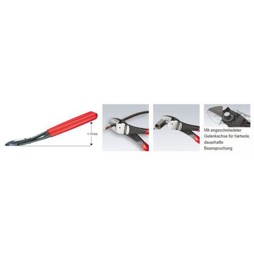 Kraftseitenschneider L.200mm Form 2 Ku.-Überzug KNIPEX