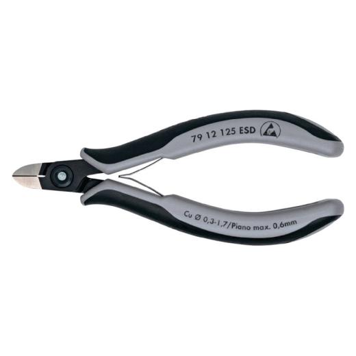 Präzisionselektronikseitenschneider L.125mm Facette ja,sehr kl.pol.ESD KNIPEX
