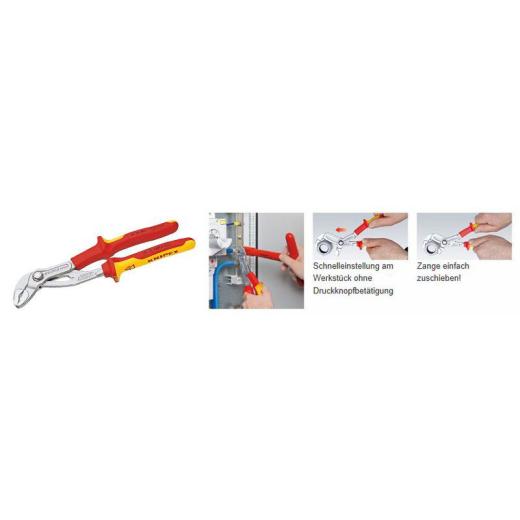 Wasserpumpenzange Cobra® L.250mm Spann-W.46mm verchr.VDE 2K-Hülle KNIPEX