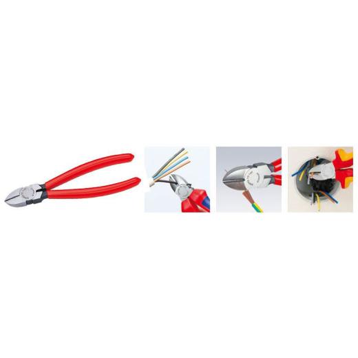 Seitenschneider L.140mm Kopf pol.Ku.-Überzug KNIPEX