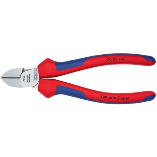 Seitenschneider L.160mm Kopf verchr.m.Mehrkomp.-Hüllen KNIPEX