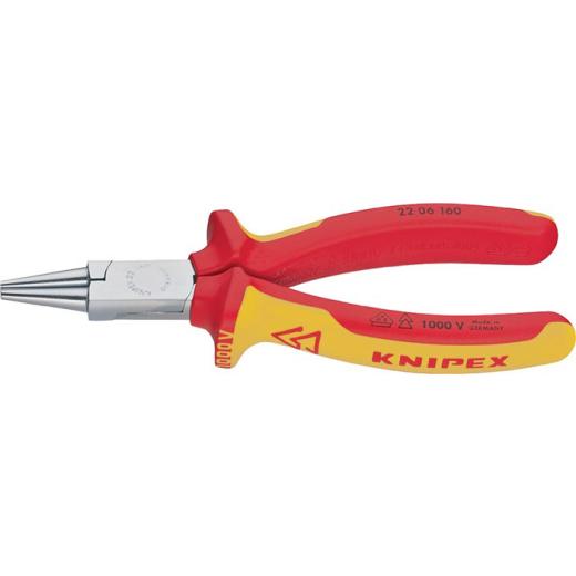 Rundzange L.160mm Zange verchr.Mehrkomp.-Hülle KNIPEX