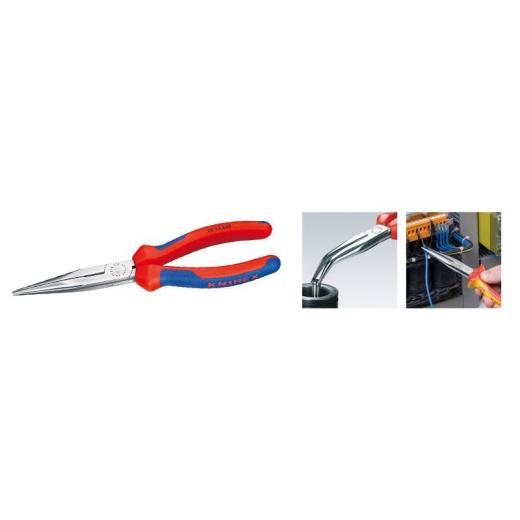 Flachrundzange L.200mm pol.ger.Mehrkomp.-Hülle KNIPEX
