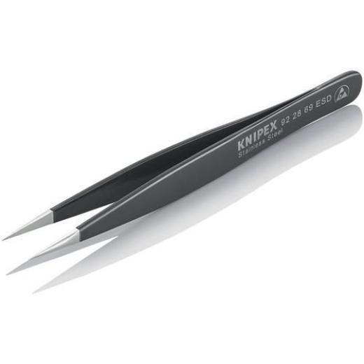 Präzisionspinzette L.130mm ger.kräftig rostfrei,antimagn.,elektr.ableitend
