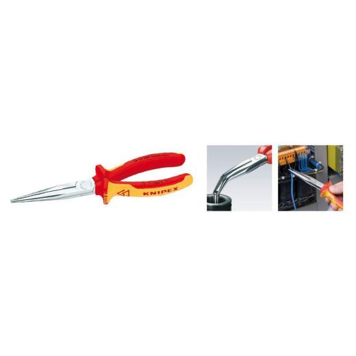 Flachrundzange L.200mm ger.VDE Mehrkomp.-Hüllen KNIPEX